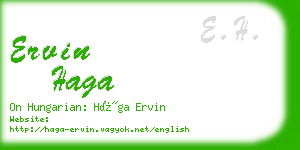 ervin haga business card